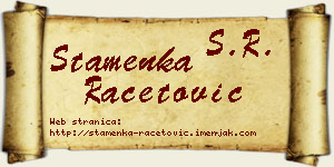 Stamenka Račetović vizit kartica